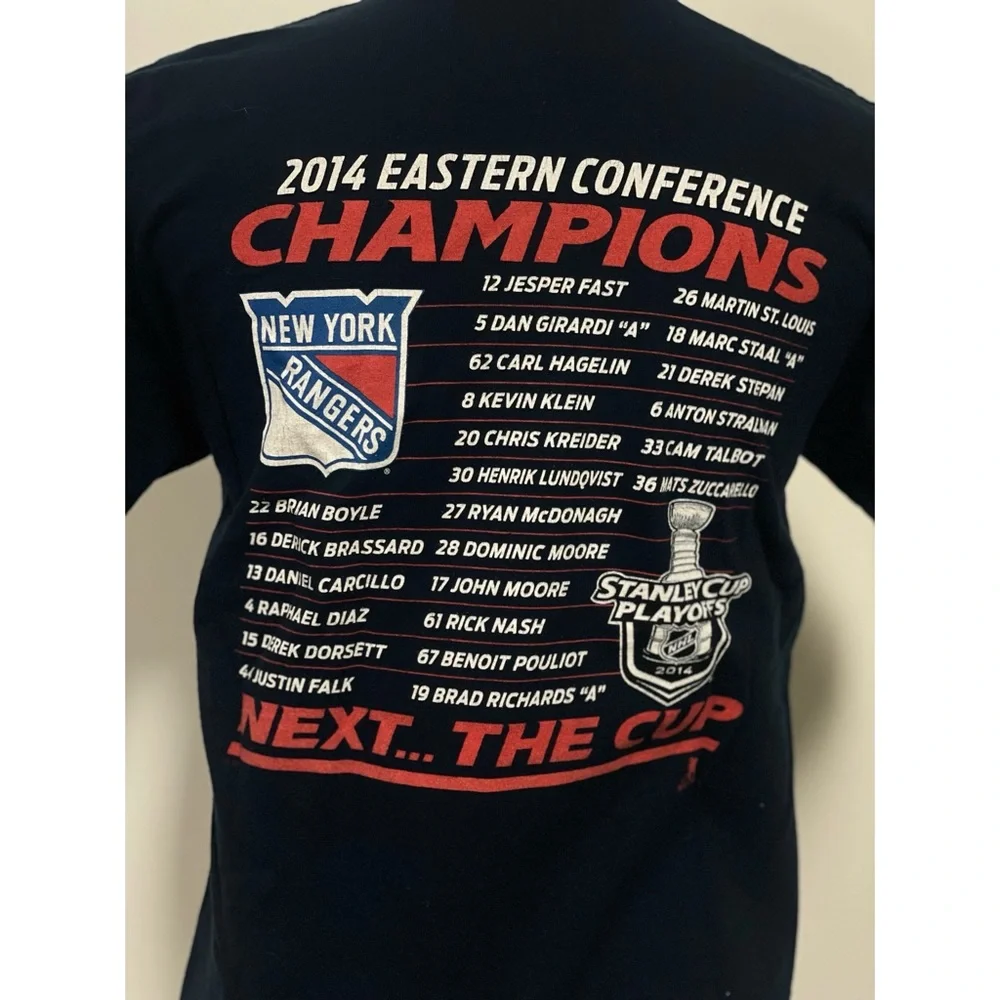 Kids Reebok NY Rangers 2014 Eastern Conference Championship T-Shirt Blue Size M - Picture 5 of 6